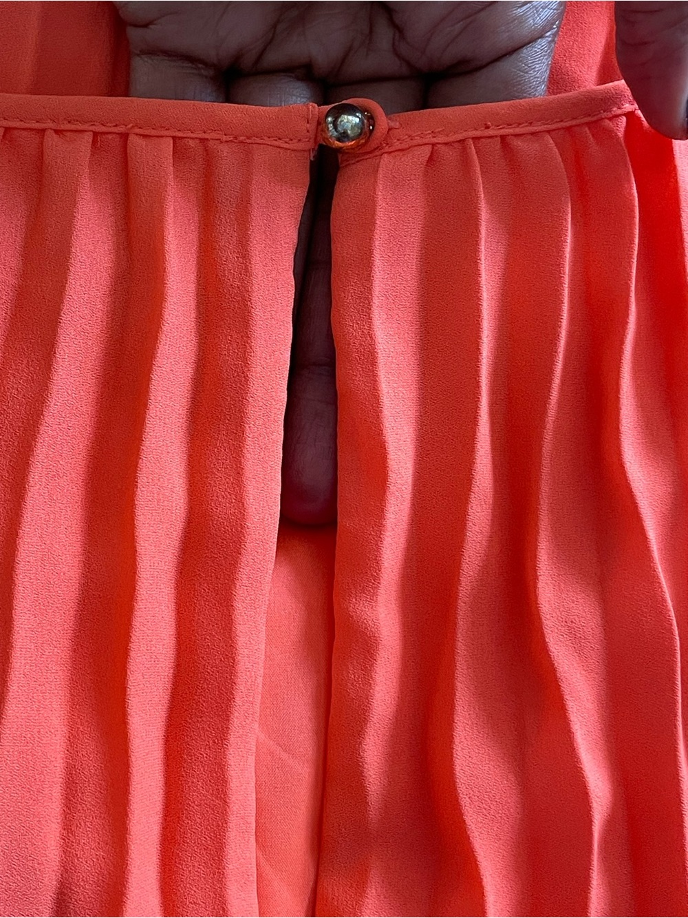 Banana Republic Coral Pleated Sleeveless Shift Dress 12 Accordion Wedding Guest - Picture 5 of 15